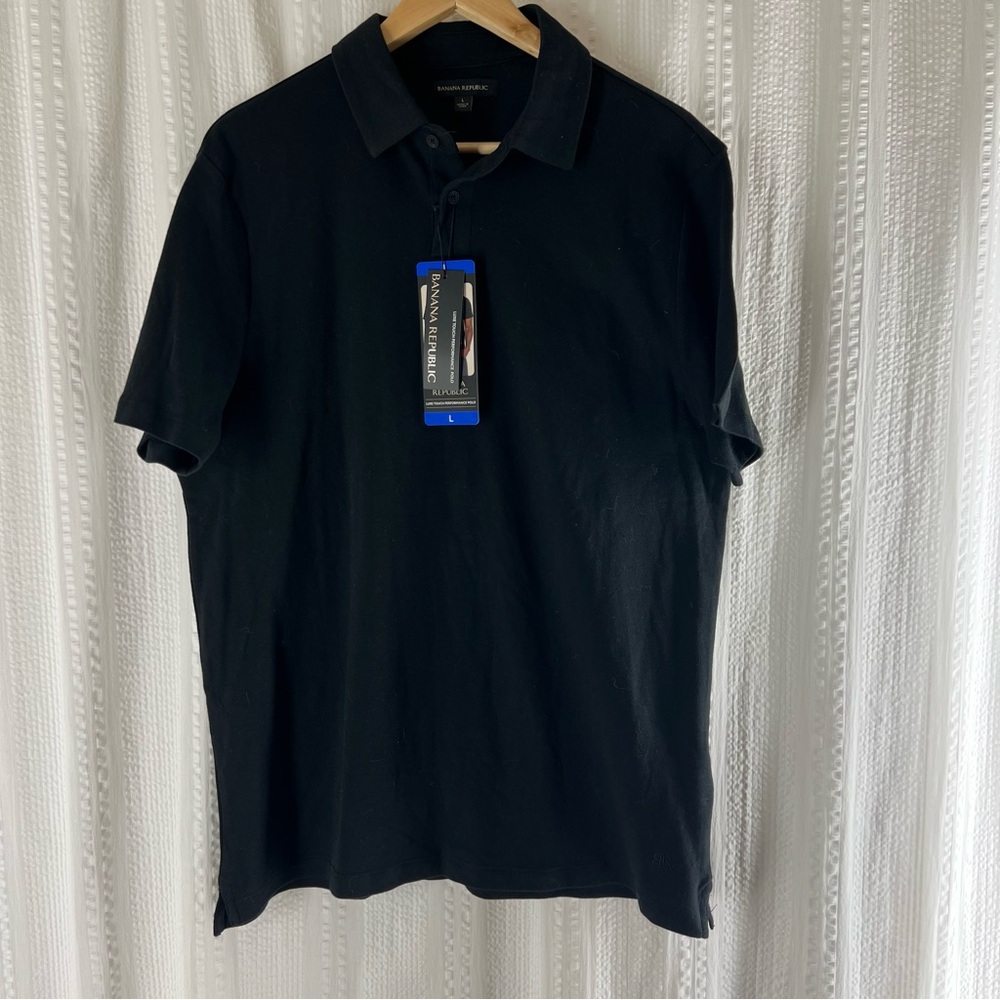 Banana Republic‎ Luxe Touch Performance Polo Mens Large Black New With Tags